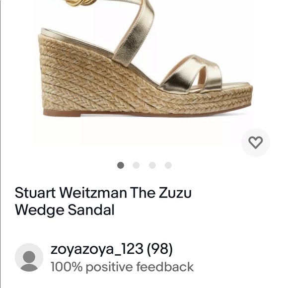 Stuart Weitzman The Zuzu Wedge
Sandal. Condition is "New with box" Gold - Picture 3 of 4